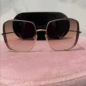 Tom Ford Rose Gold Square Sunglasses